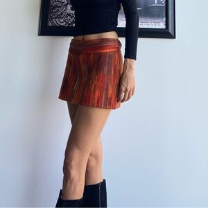 Vintage Y2K Orange Fall Mini Skirt